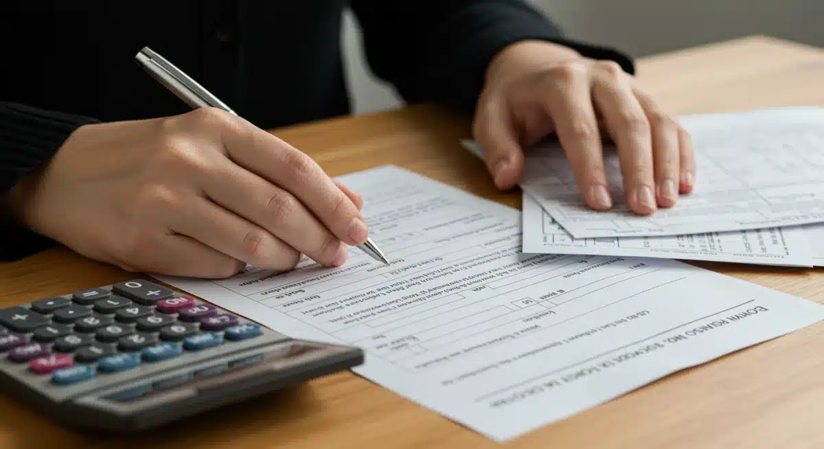Person filling out emergency rental assistance application form