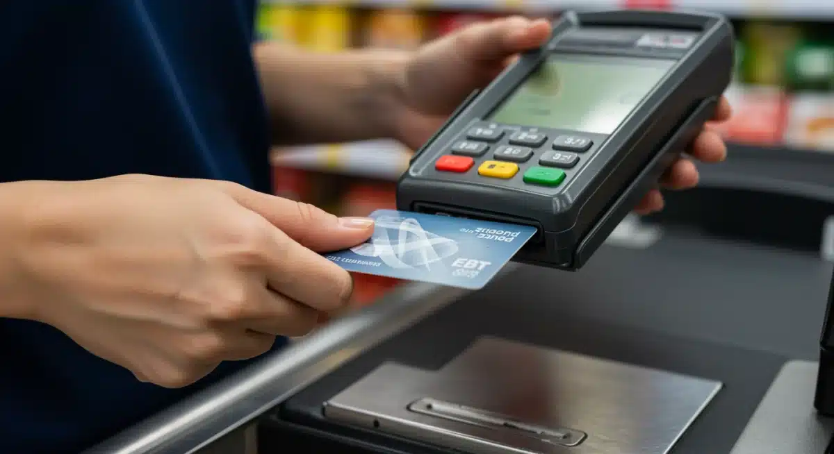 EBT card being used for grocery purchase