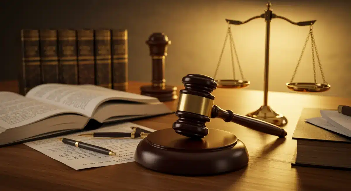 Gavel and law book symbolizing judicial decisions