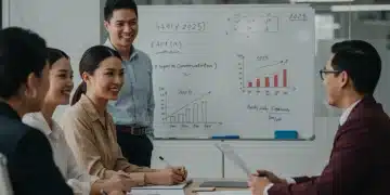 Financial advisor explaining 401(k) growth strategies to clients for 2025