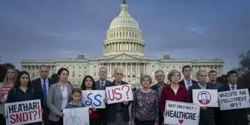 Citizens gathered outside U.S. Capitol awaiting healthcare reform outcomes