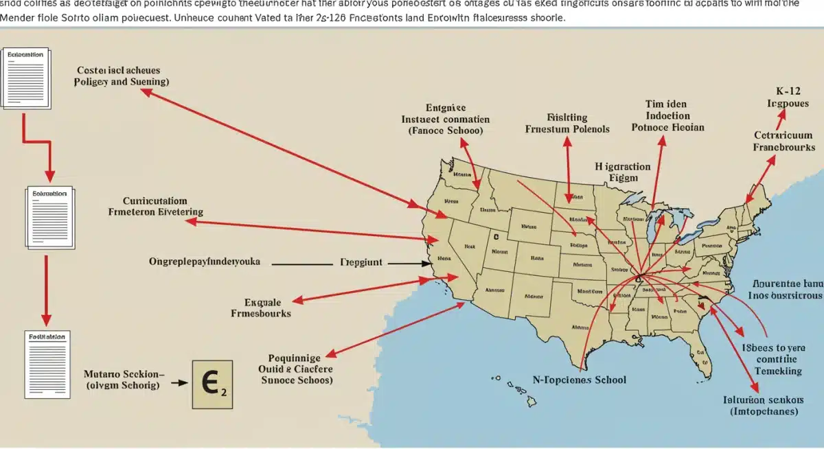 Diagram showing national education policy impact on K-12 curriculum