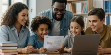Family reviewing tax documents for 2026 education tax credits