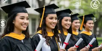 Graduates celebrating student loan relief
