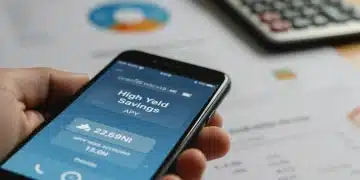 Smartphone showing high-yield savings account app with high APY