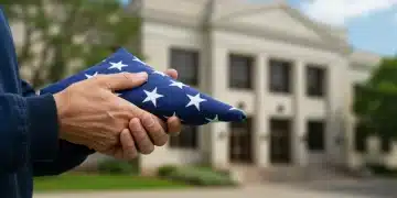Veteran holding American flag, signifying disability compensation and support