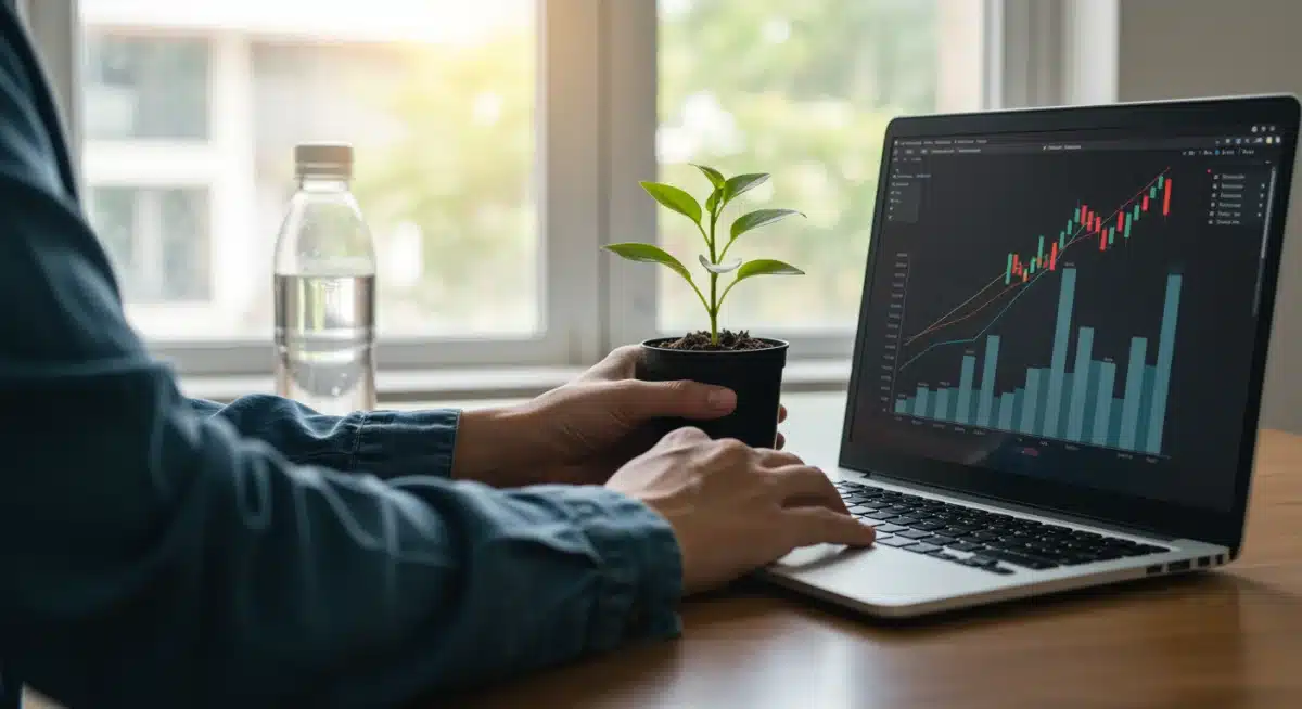 Person analyzing financial data on a laptop, symbolizing HSA investment strategy.