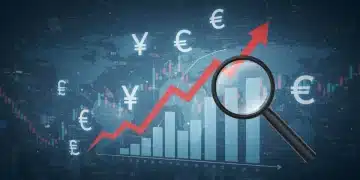 Financial chart with rising interest rates and investment instruments, symbolizing future economic shifts.
