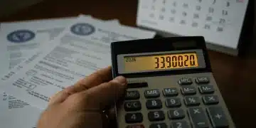 Hand calculating 3.2 percent Social Security COLA 2026