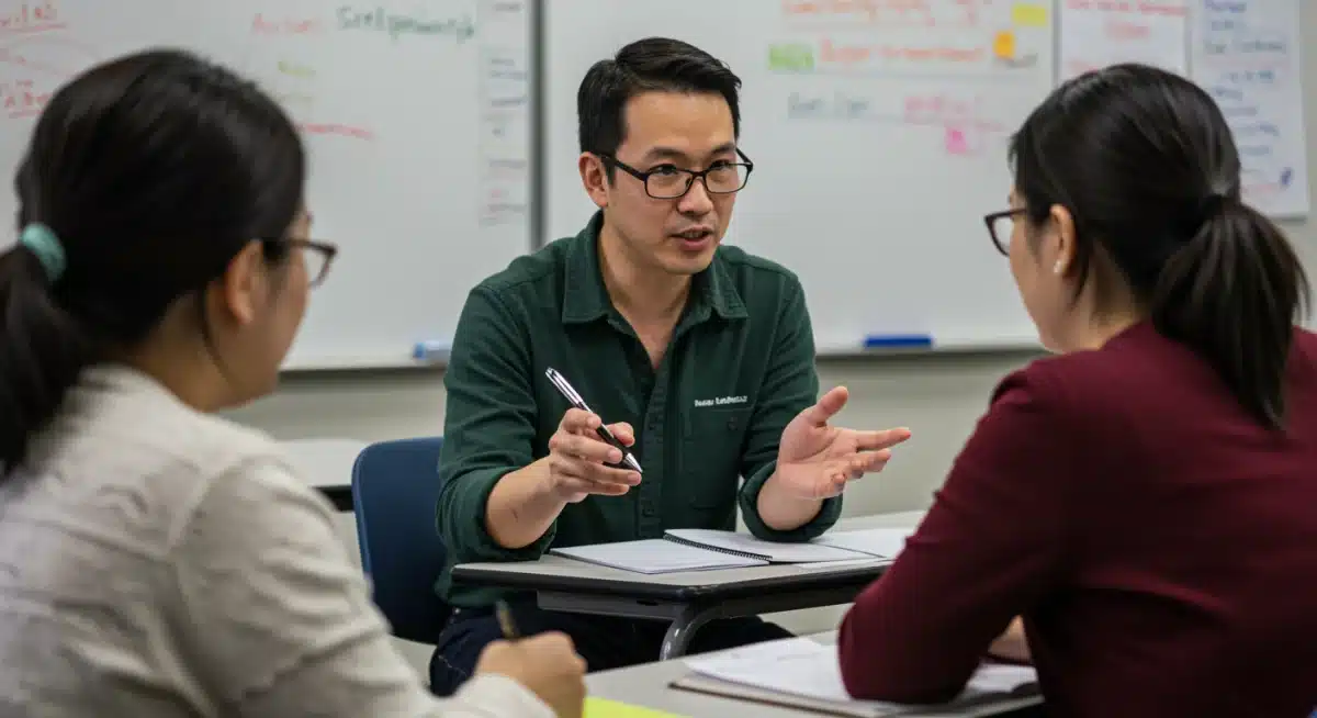 Educator leading professional development on new instructional strategies for special education.