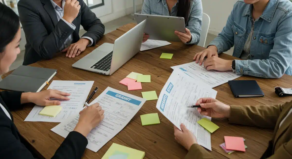 Educators collaborating on federal grant applications