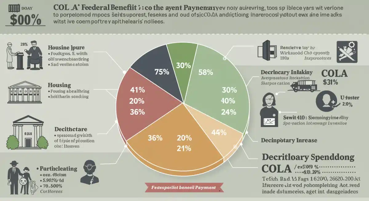 Infographic showing the breakdown of federal benefit payments and COLA impact.