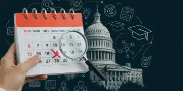 Calendar with highlighted dates and education symbols for federal grant deadlines