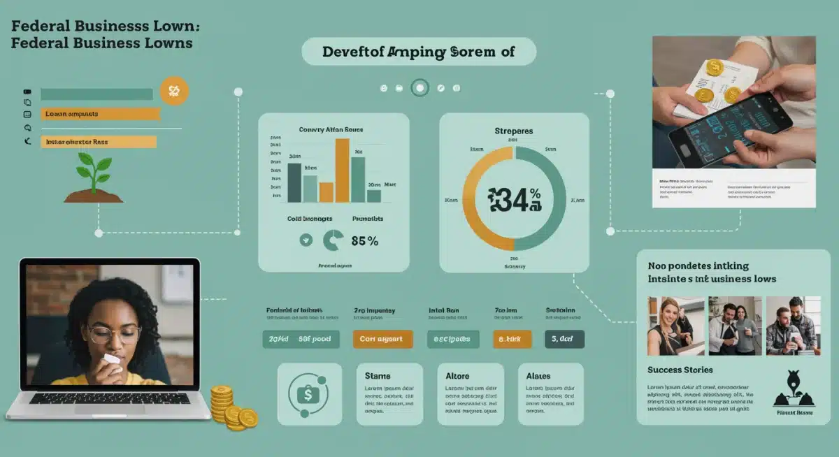 Infographic summarizing benefits and statistics of federal business loans