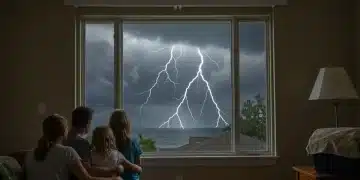 Family prepared for hurricane season, safe in their home.