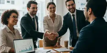 Small business owners discussing federal loan options with an advisor