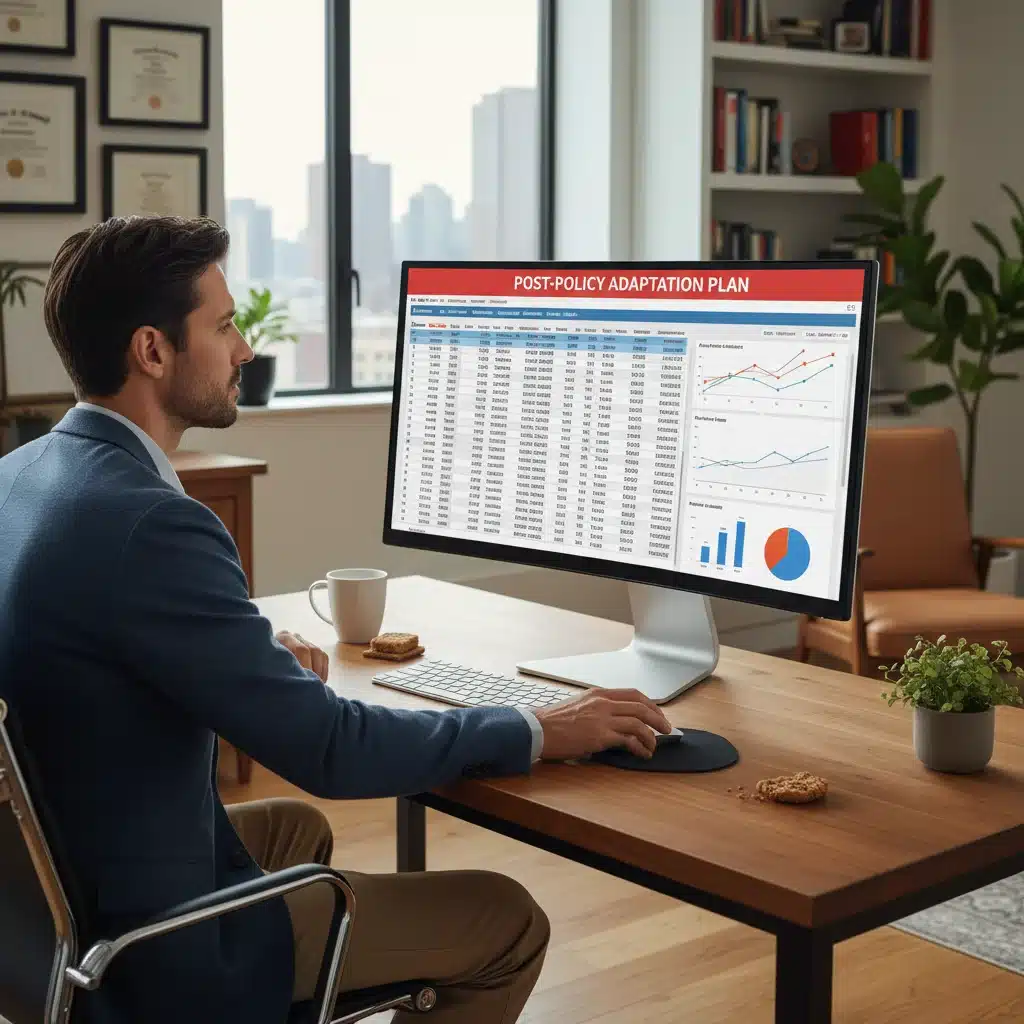 Person analyzing financial data on a computer, planning for future economic changes.