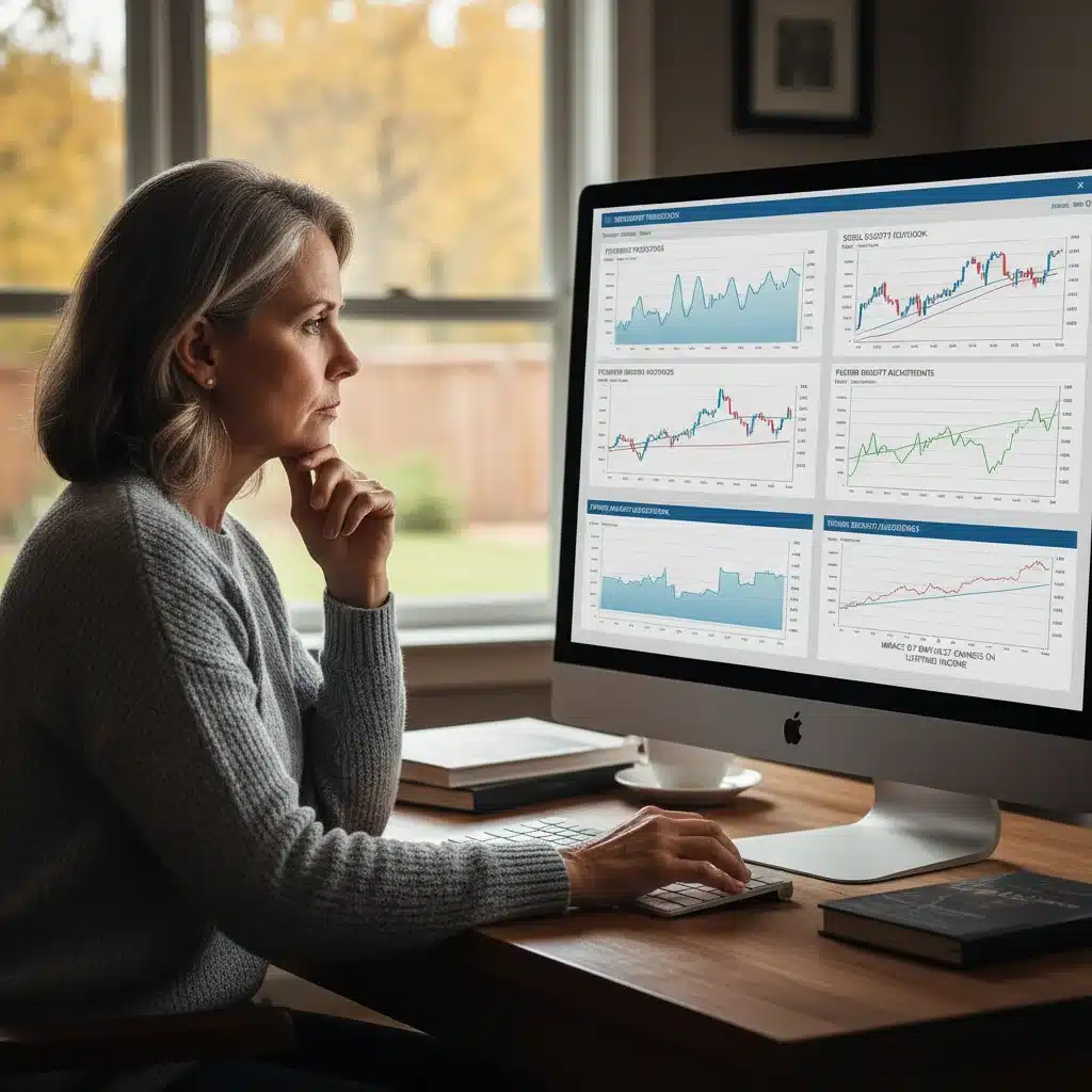 Individual analyzing financial data for retirement planning.