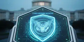 Digital shield protecting federal data, representing new cyberattack protocols
