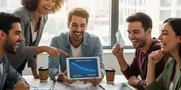Group of young adults successfully managing student loans, financial relief