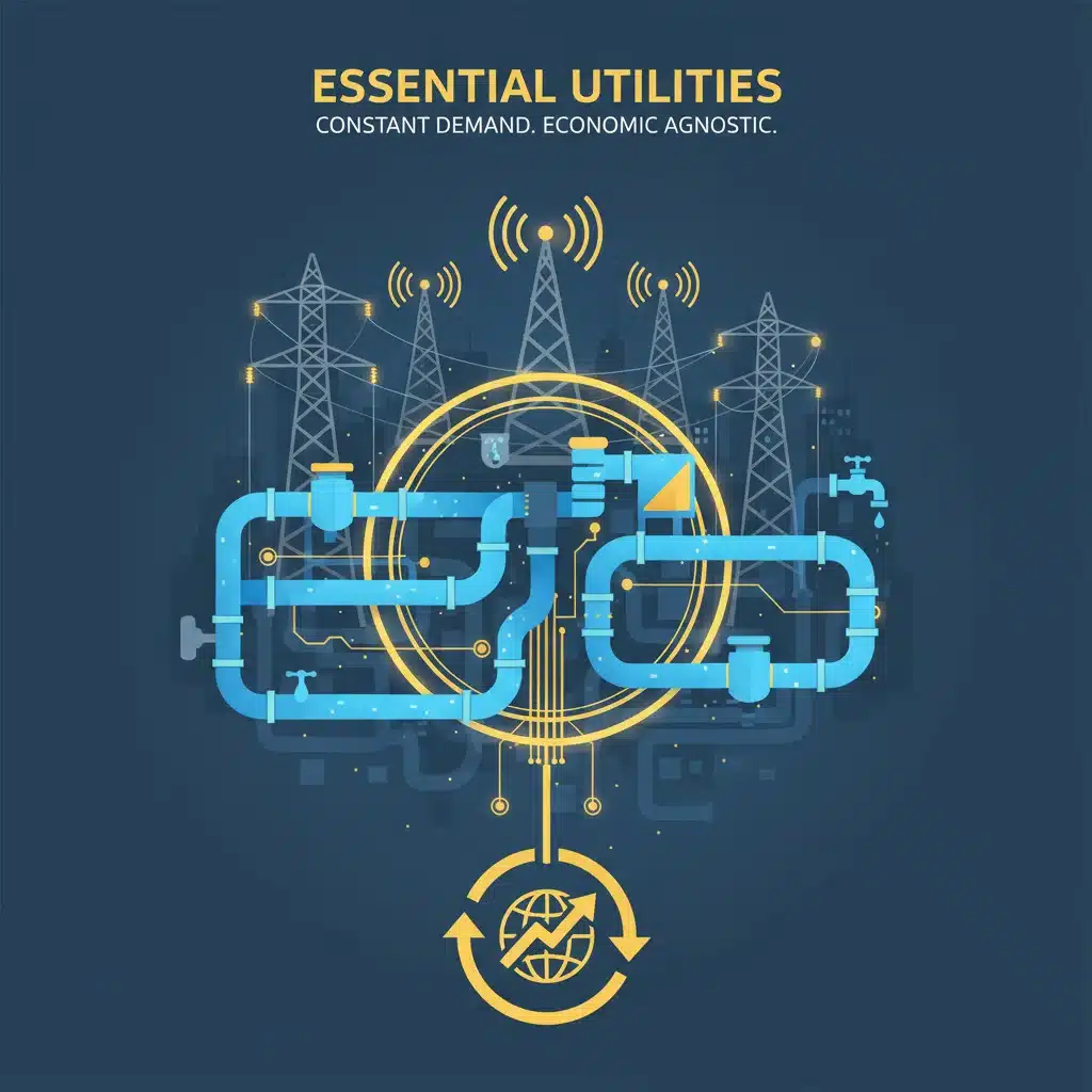 Essential utilities infrastructure representing stable demand