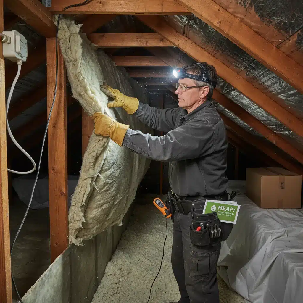 Homeowner checking attic insulation for energy efficiency