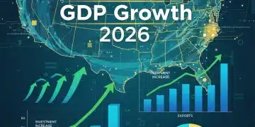 Infographic showing 3.5% US GDP growth forecast for 2026 with economic indicators.